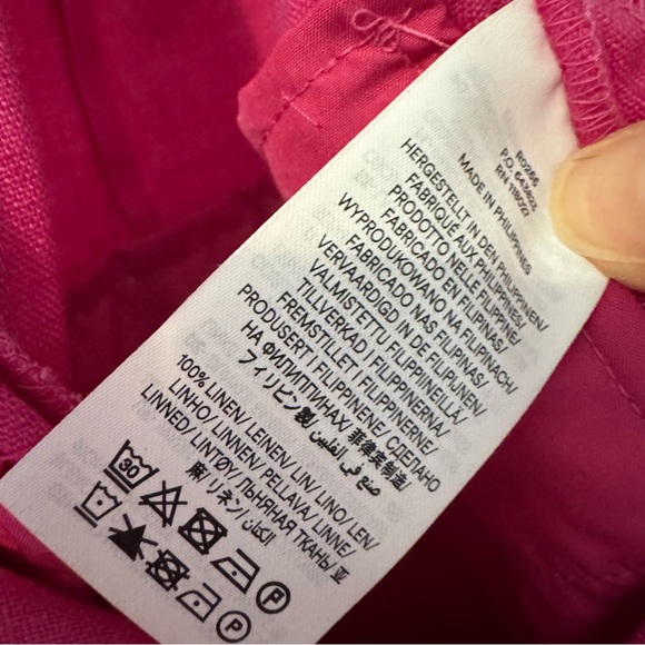 Boden Fuchsia Pink Wide Leg Linen Trousers - Picture 9 of 9